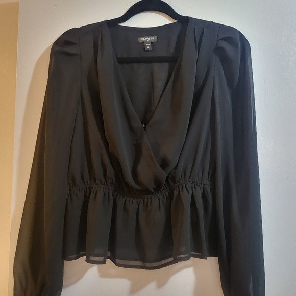 Express Black Blouse Y2K - Picture 1 of 10
